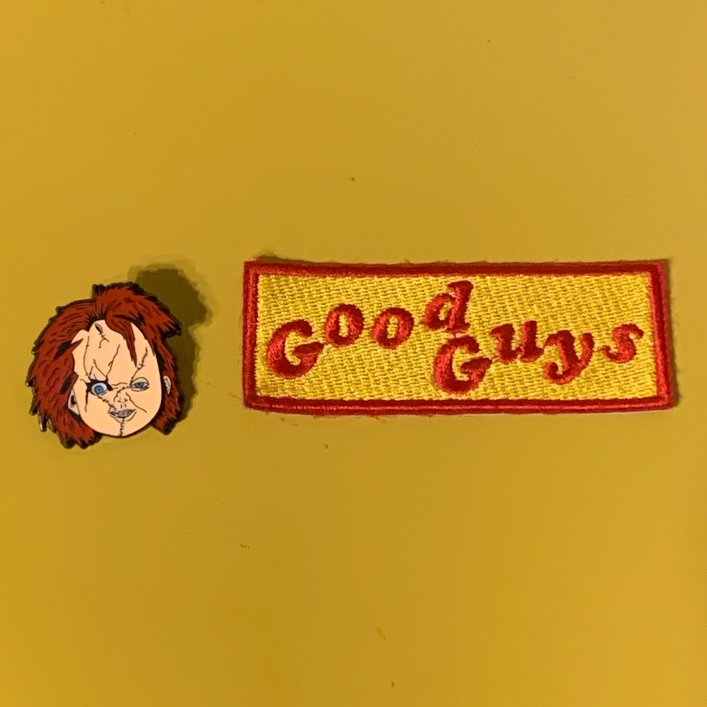 Child’s Play Chucky Enamel Pin & Good Guys Patch